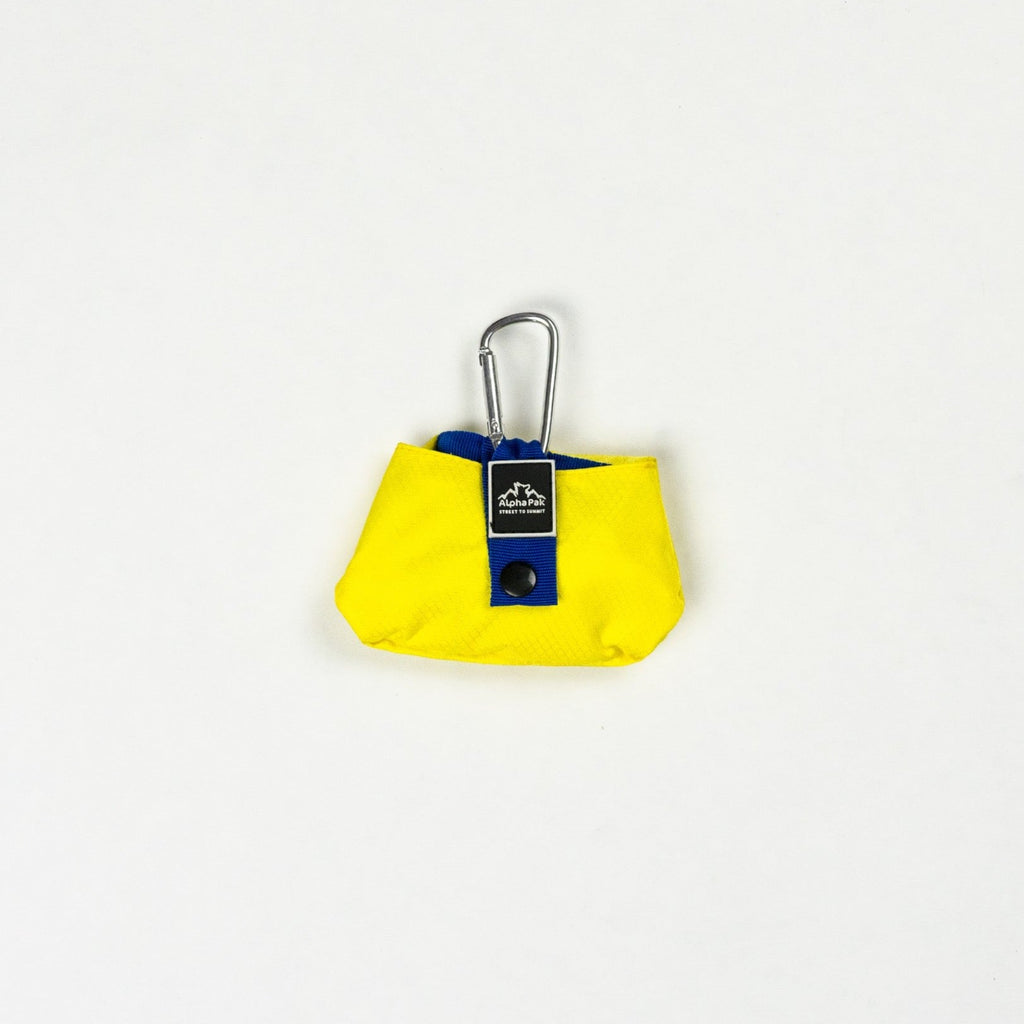 Collapsible dog bowl with a carabiner