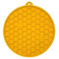 Round honeycomb dog lick mat with suction cups