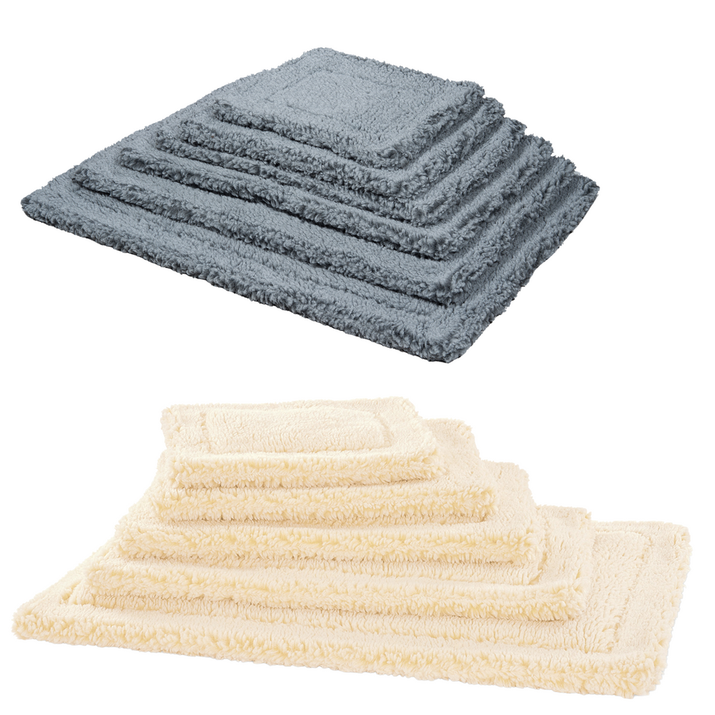 Fleece dog crate mat with no stuffing