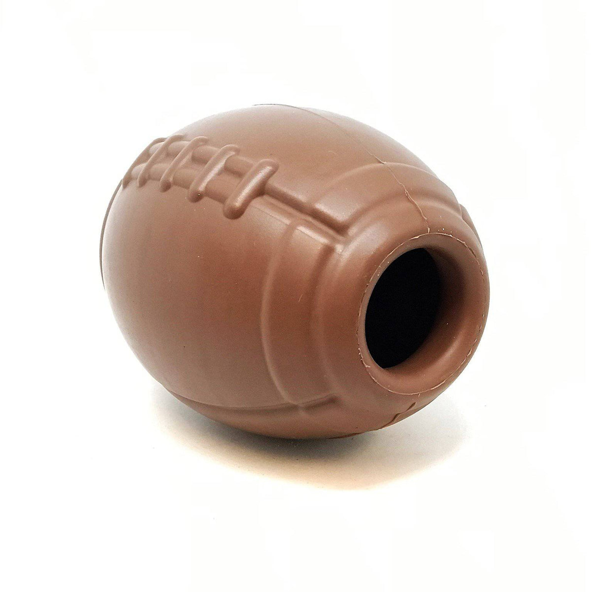 Large rubber football dog toy close-up